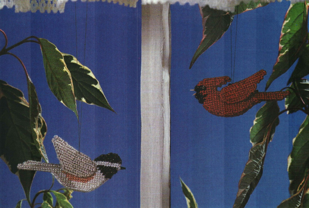 WINTER BIRDS CHICKADEE & CARDINAL PLASTIC CANVAS PATTERN INSTRUCTIONS