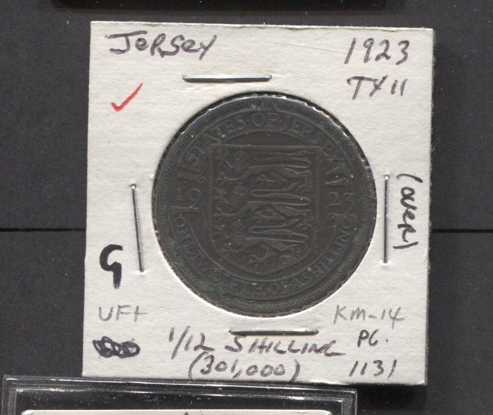1923-Jersey-VF+. 1/12 Shilling