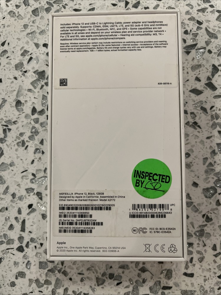 Apple iPhone 12 Box Only Sticker