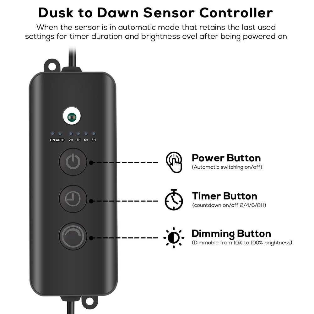 80-100W Dusk to Dawn Sensor for SUNTHIN Landscape Lighting, Timer and Dimming...