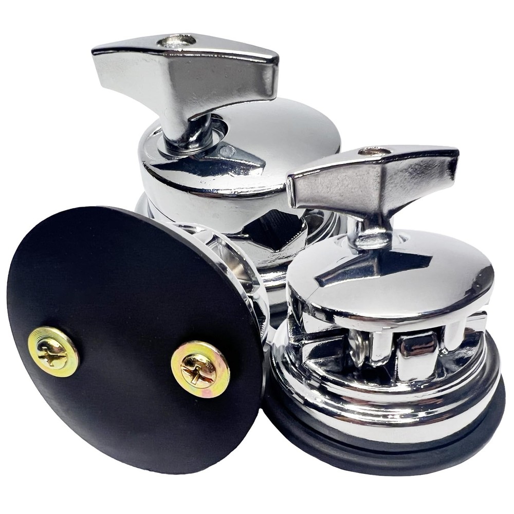 Tceapoo 3pcs Floor Tom Drum Leg Bracket Mount, Holder Base Plate Silver