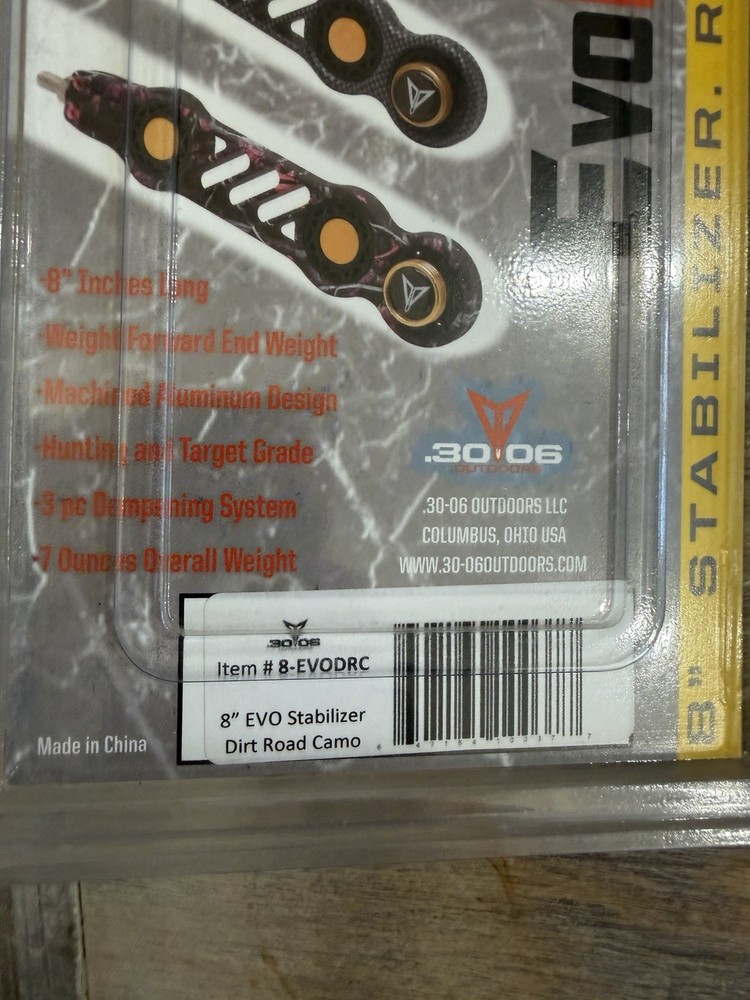 EVO 8” Bow Stabilizer Dirt Road Camo Rack Solid Gear 30-06 Outdoors NEW