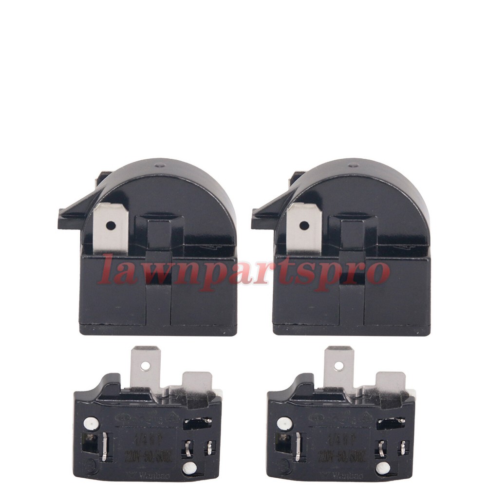 2x Refrigerator PTC Starter Relay Replace 2 Pins Compressor Overload Protector