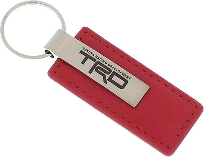 Au-TOMOTIVE GOLD Rectangular Leather Key Chain for Toyota TRD (Red)