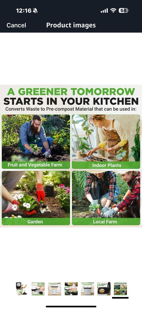 NutriChef Food Waste Bin - 3 Quart Compost Bin for