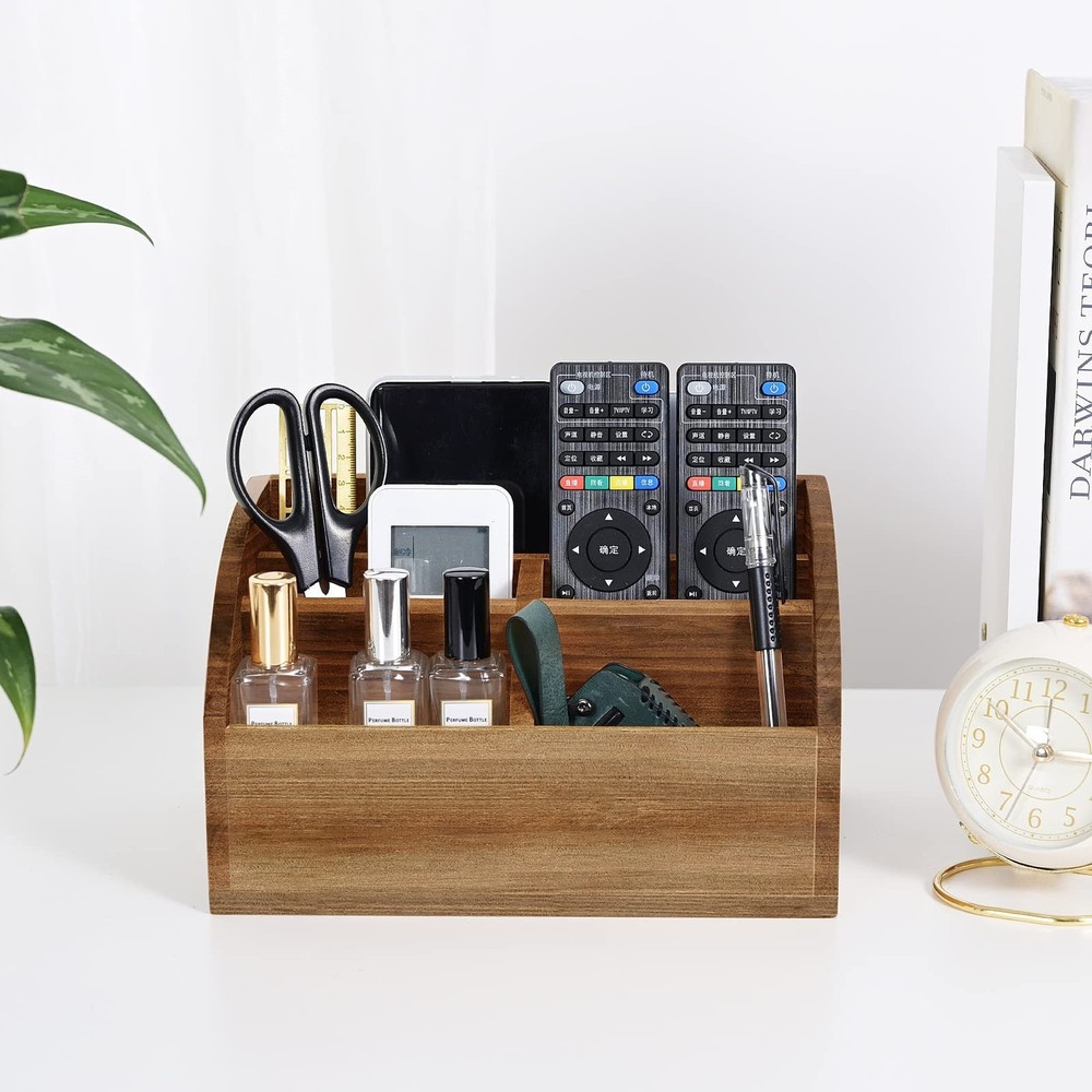 BONNY DODO Remote Control Holders Organizer Box for Table Small Solid Wooden ...