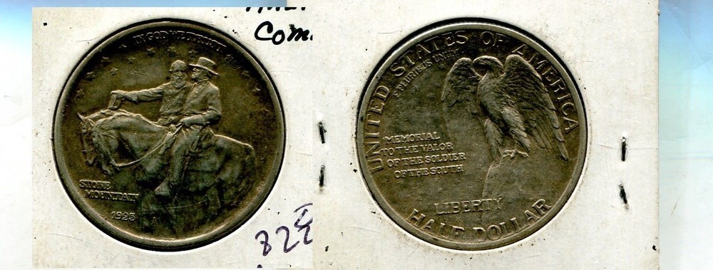 1925 STONE MOUNTAIN COMMEMORATIVE SILVER HALF DOLLAR AU 8225T