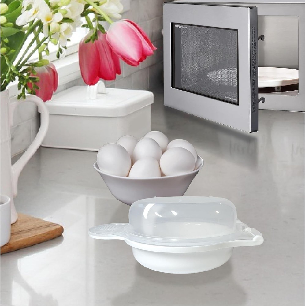 2 PCS Microwave Egg Cooker/Poacher Scrambled Omelet Maker Breakfast Kitchen
