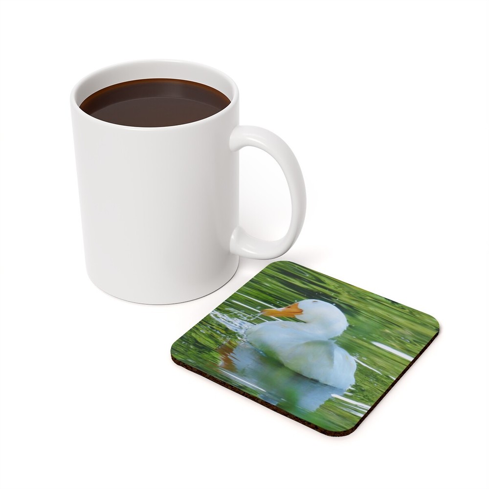 Happy Duck Cork Back Coaster