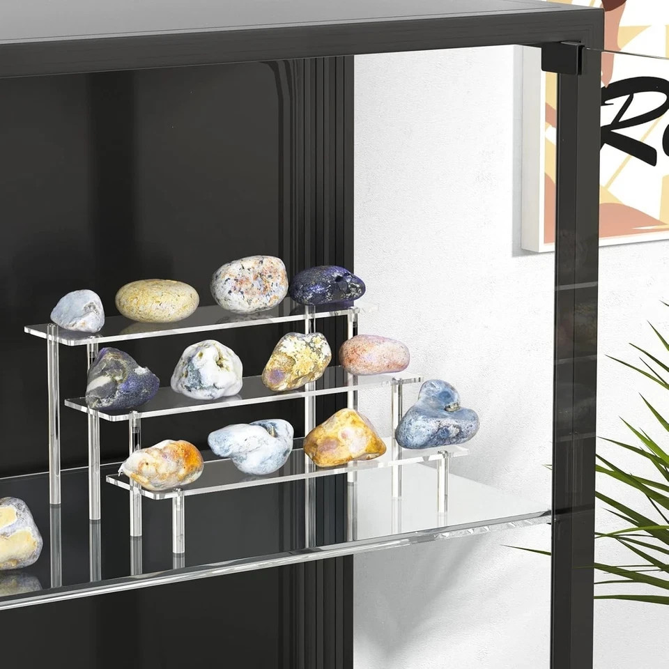 3 Tier Acrylic Display Risers, Large Perfume Organizer Stand, Clear