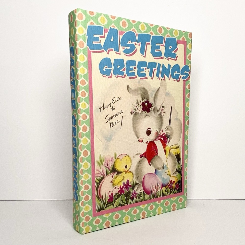 Book Shaped Box • Easter Bunny• Vintage Look • Faux Book