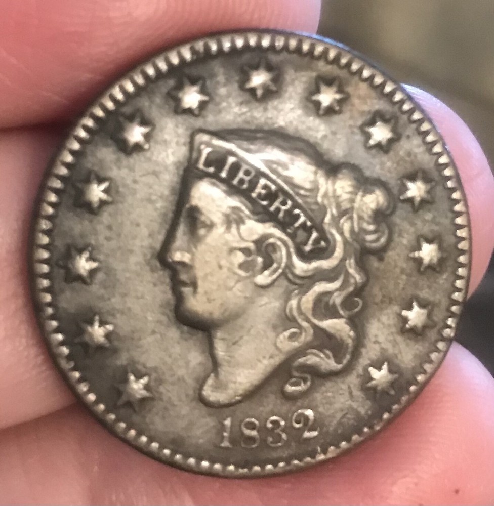 1832 Coronet Head Large Cent ,XF