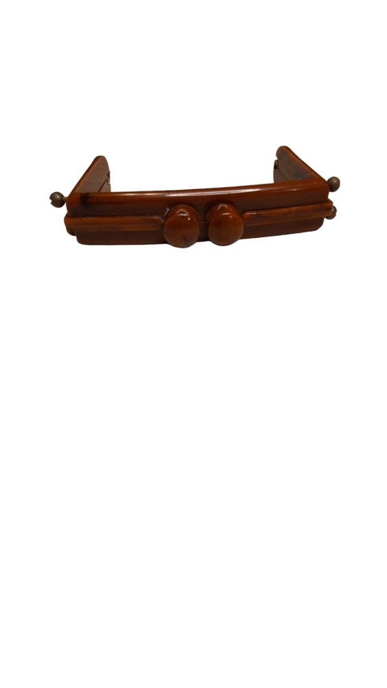 Vintage Acrylic Brown Tea Colored Purse Frame Snap Closure