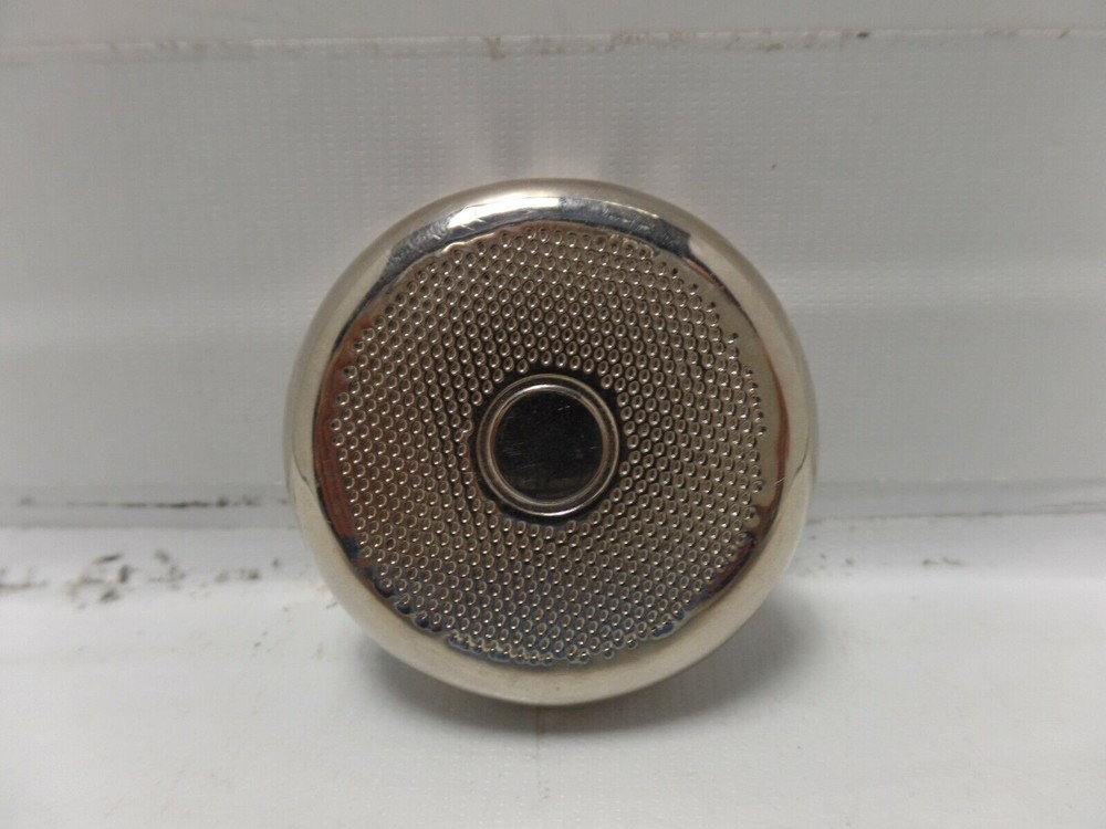 Silver Embossed Finish Pill Box, Round Shape W/ Mirror inside