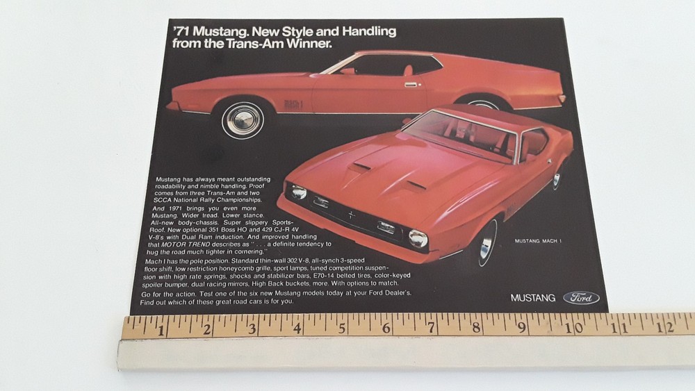 1971 MUSTANG ORIGINAL 1971 AD