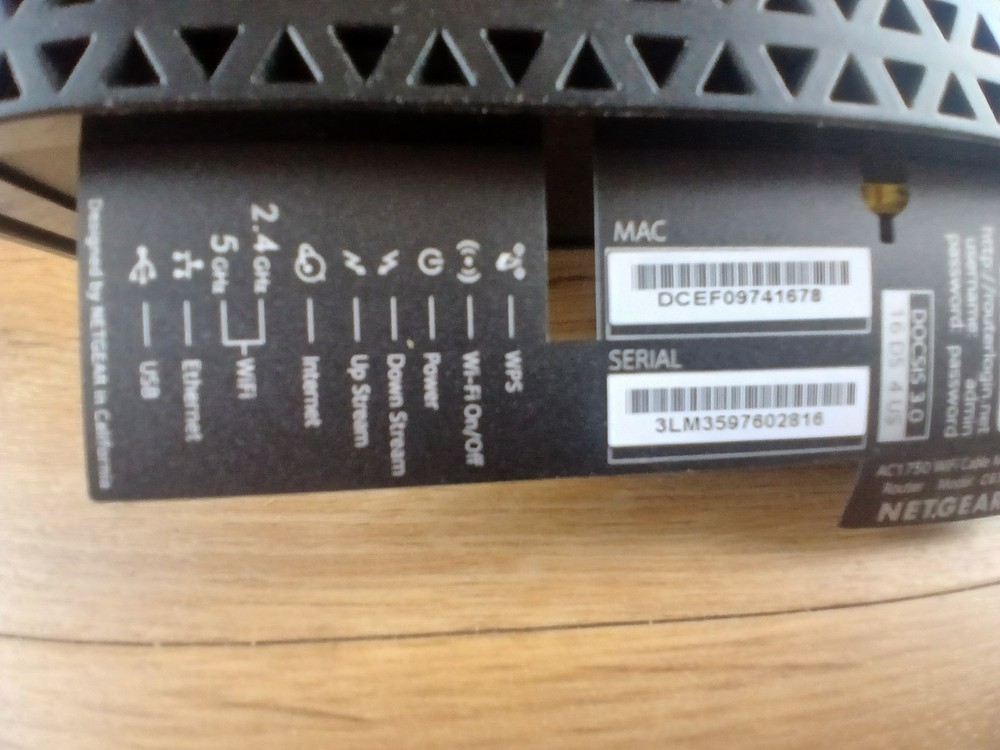 NETGEAR WIFI Cable Modem Router Model C6300