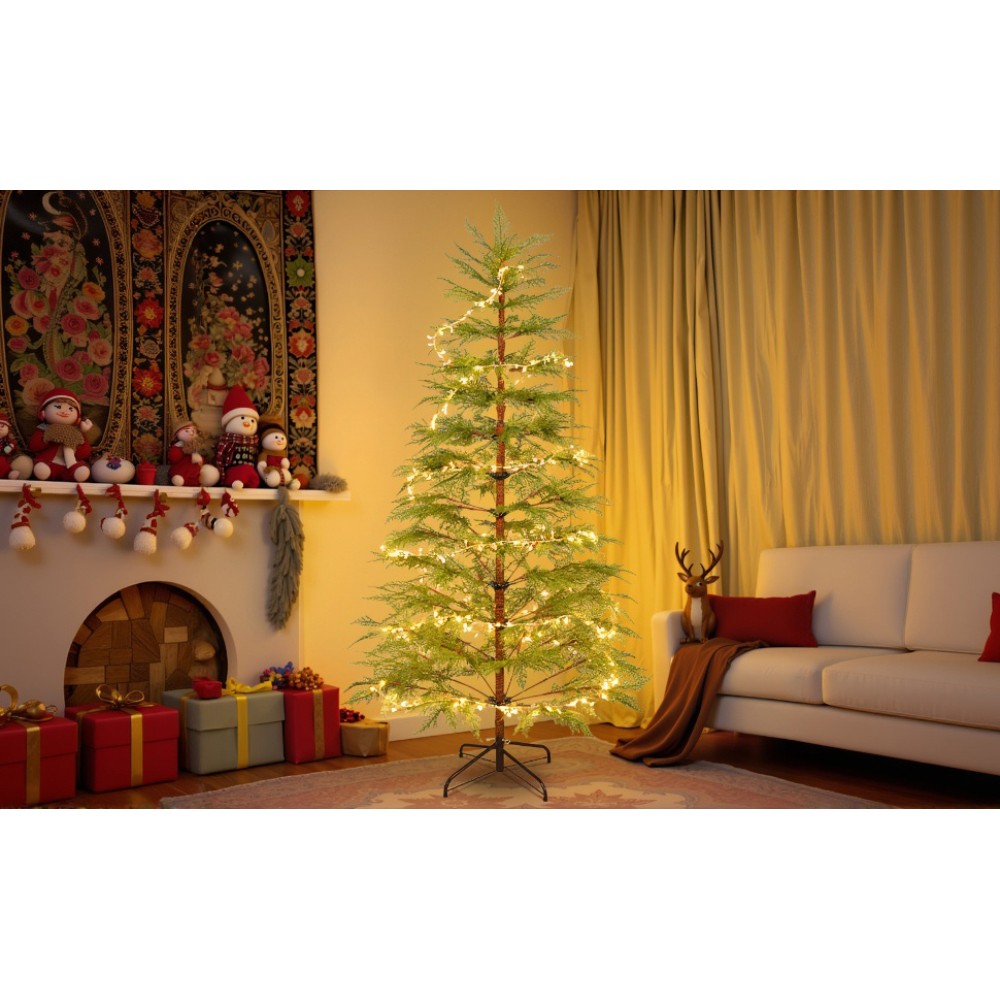 6 FT Artificial Full Christmas Tree Includes LED Lights Xmas Decoration