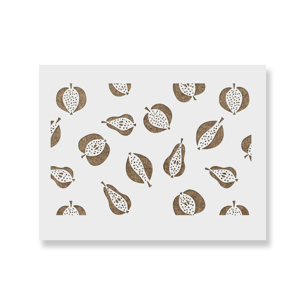 Fruit Pattern Wall Stencil - Durable & Reusable Mylar Stencils