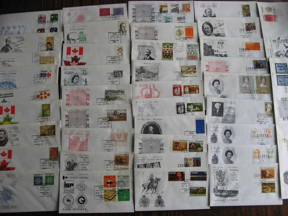 Canada FDC Chippewa, Niagara Falls 40 1971-4 era mostly Rosecraft some Cole etc