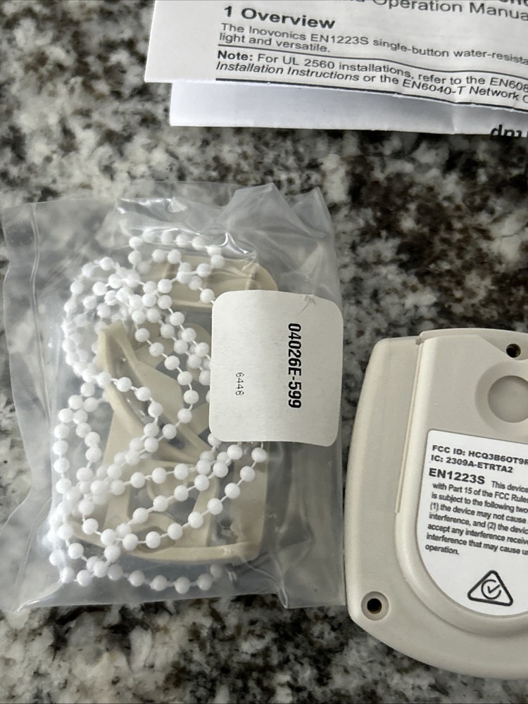 Inovonics EN1223S Single-Button Water-Resistant Pendant Transmitter /OPEN BOX