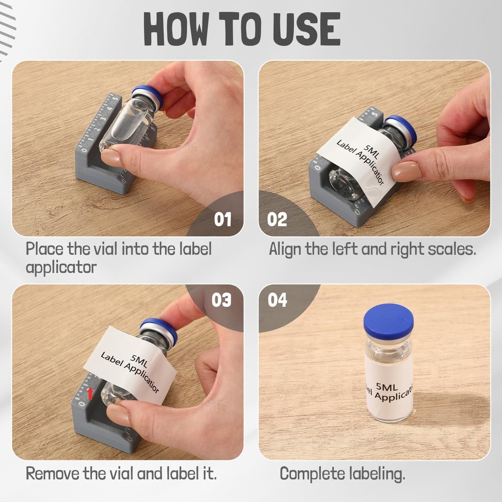 2 Pcs Vial Label Applicator Bottle Labeling Application Tool for Small Jars E...