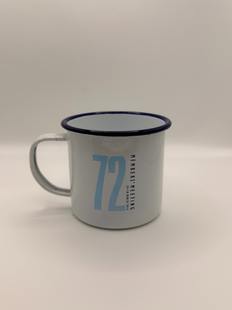 72nd Members Meeting Tin Mug Sample