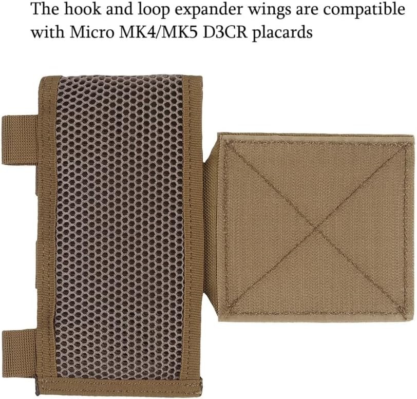 Tactical Chest Rig Side Saddle Pair,Hoop and Loop Expander Wing Side Entry Panel