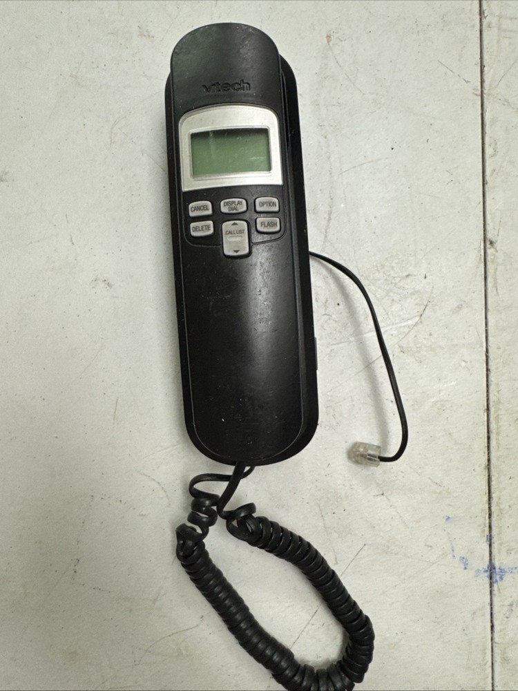 VTech Caller ID Display Wall Mount Corded Phone – Black - ECS