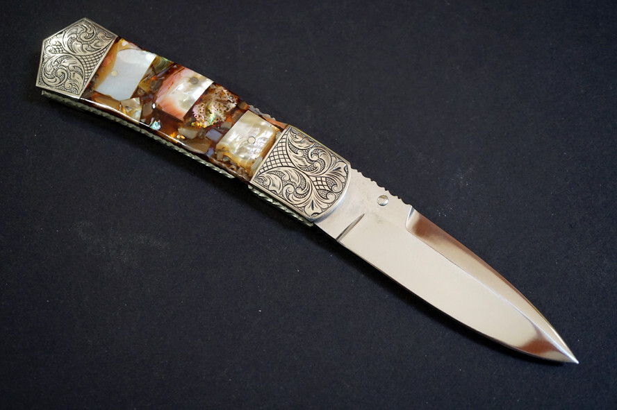 HARVEY McBURNETTE Custom Front Lock Folder Knife RARE RARE