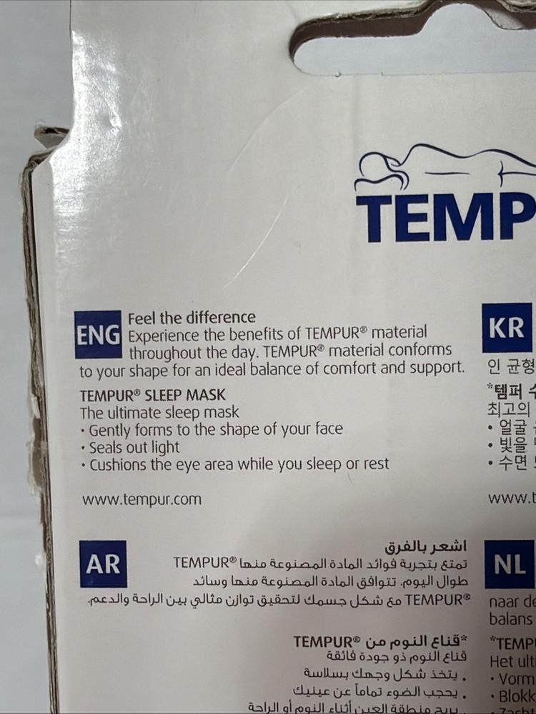 Tempur SLEEP MASK IN GRAY NEW NIB