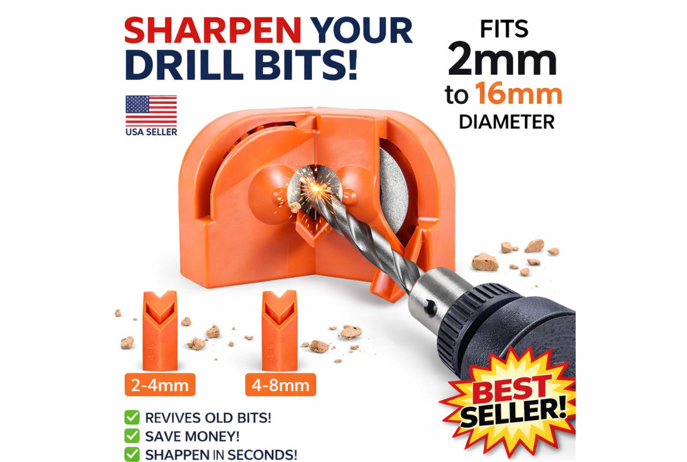 Drill Bit Sharpener - Multi-Purpose Grinding Tool for Bit Repair & Sharpening