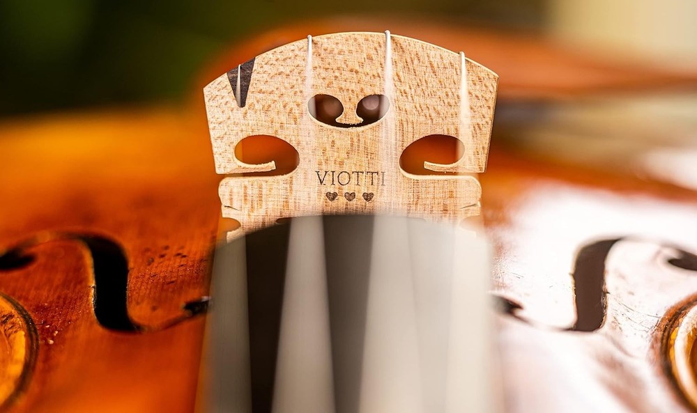 Pre-Cut 4/4 Violin Bridge: Solid Maple & Ebony for Enhanced Sound & Aesthetics