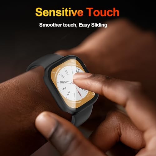 AUDOZ [2 Pack] Case for Apple Watch Screen 44mm Matte Black+Matte Black