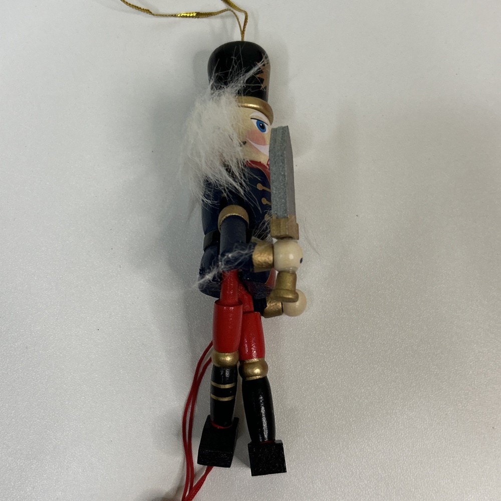 Pull String Nutcracker With Sword Ornament