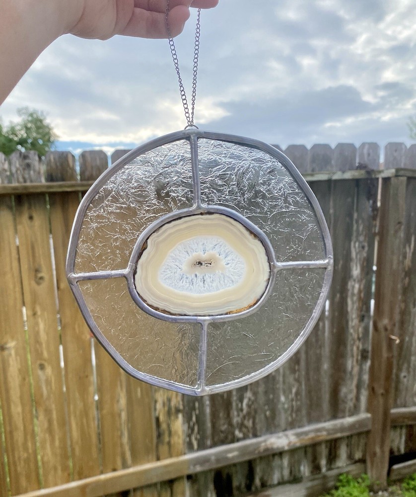 Agate Slice Stained Glass Suncatcher