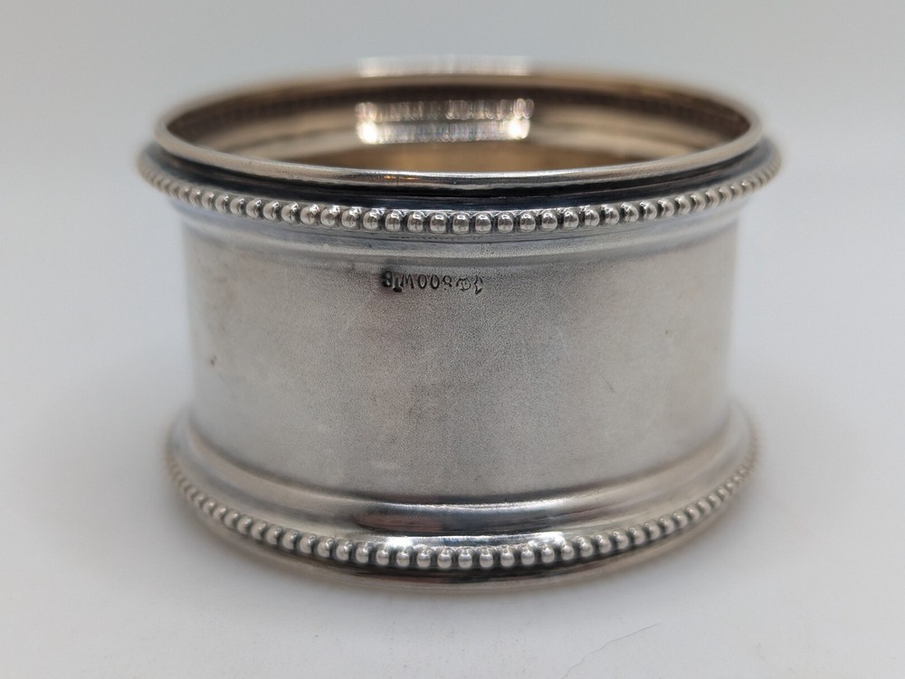 Antique German 800 Silver Napkin Ring "SW" or "WS" initials engraving