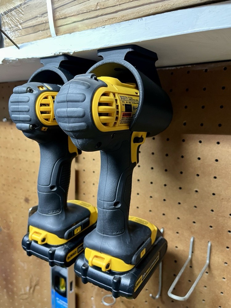 2 PACK Power Tool Organizer Drill Wall Holder Wall Mounted Under Shelf Black