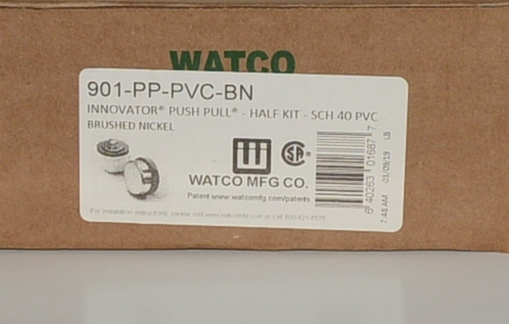 Watco 901 PP PVC BN Brushed Nickel Innovator Push Pull Half Kit Schedule 40
