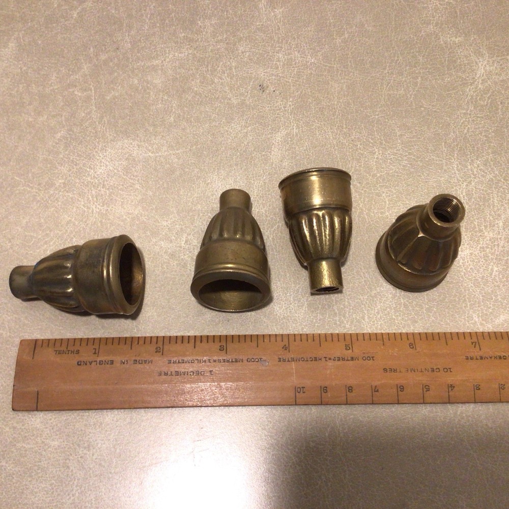 4 Cast Brass Chandelier /Candlestick Ends ￼
