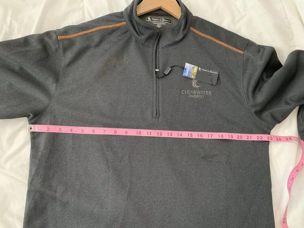 NWT PEBBLE BEACH 1/2 Zip Golf Pullover Jacket Gray Size Medium Clearwater Energy