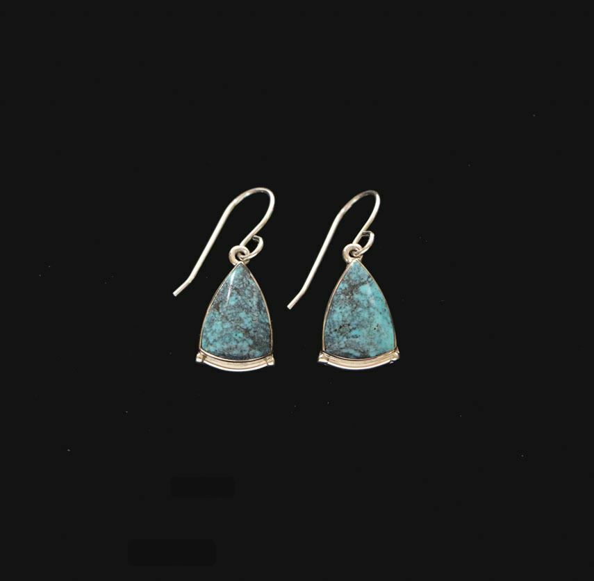 Webster Collection Cold Mountain Turquoise & Sterling Triangle Earrings