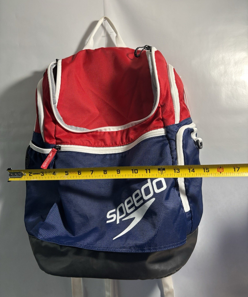 Speedo Printed Teamster 2.0 35L Backpack Red White Blue