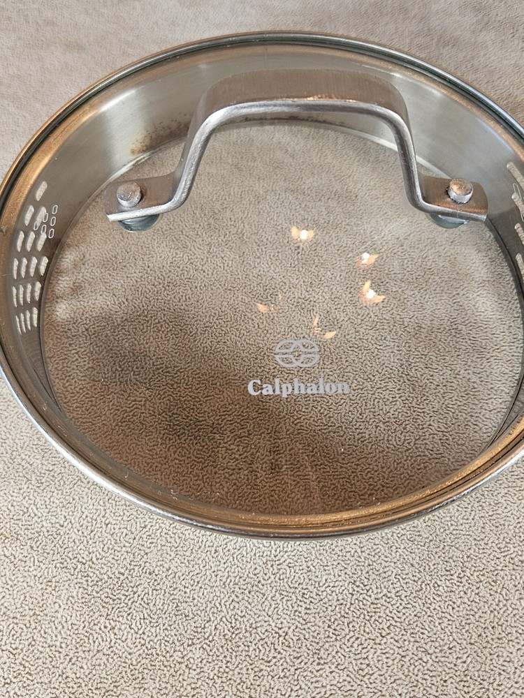 Calphalon Glass Lid Replacement Pot Pan Strainer 6.25" Inside 7" Outer