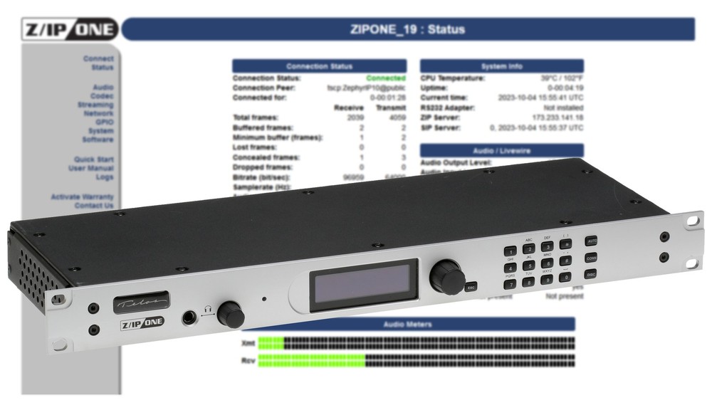 Telos Z/IP ONE Remote Studio Codec Audio Over IP Internet Transmission Endpoint
