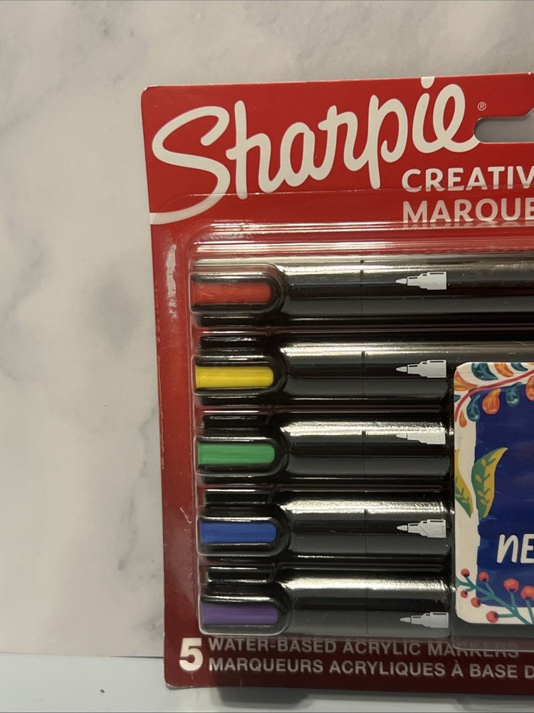Sharpie Creative Water Based Acrylic Markers 5 Count New