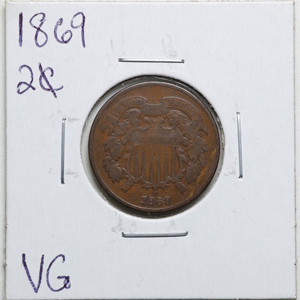 1869 2C Two Cent Piece in VG Condition #2368