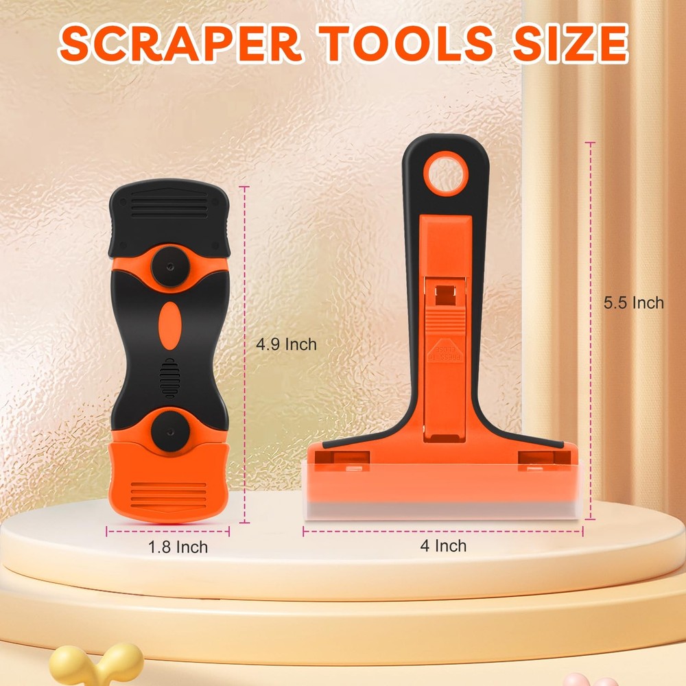 Razor Blade Scraper, 2 Pack 2 Pack+40Pcs, Scraper Tool Set