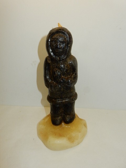 8 1/4" Tall Carved Eskimo Candle