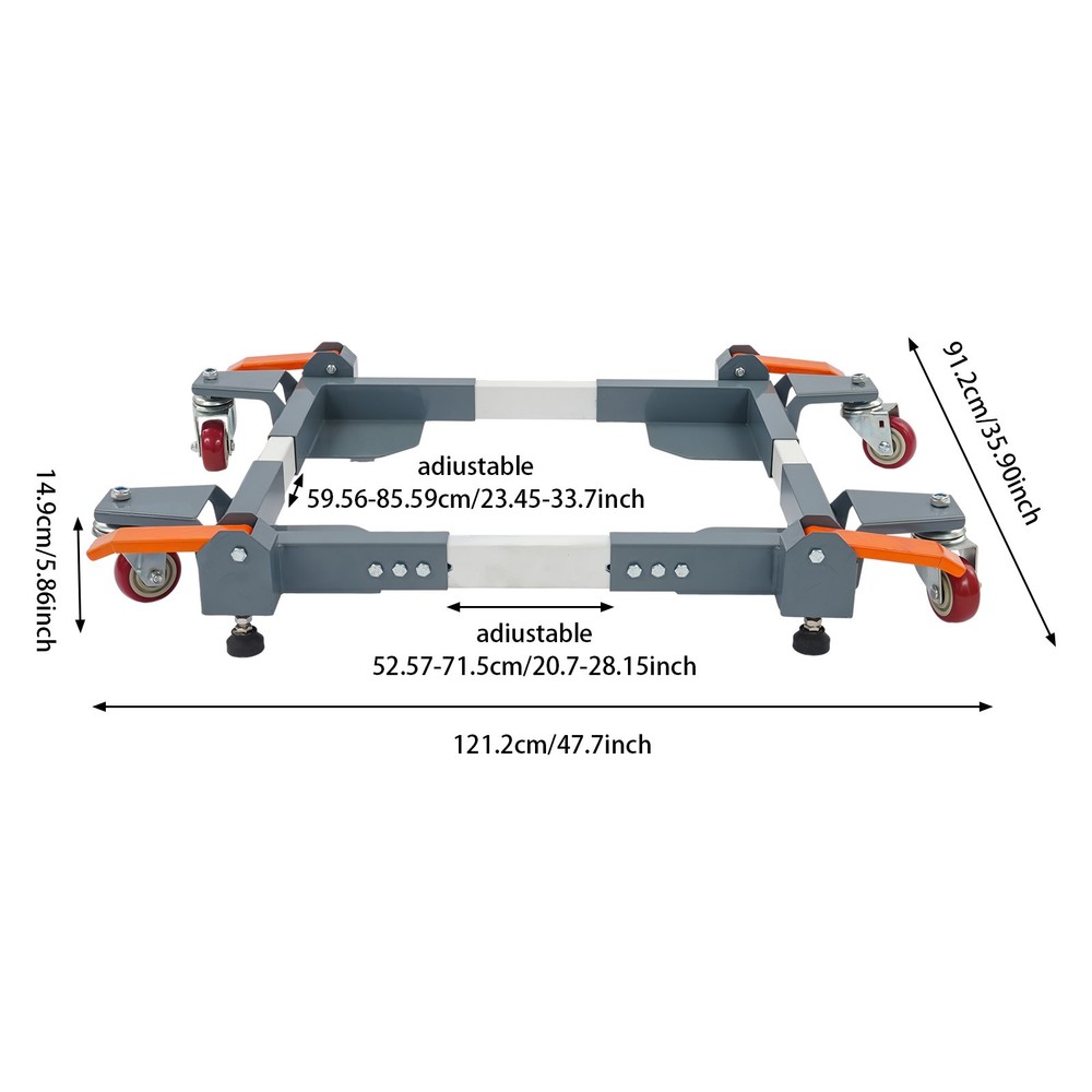 Heavy Duty Mobile Base Maximum Load Capacity 1500 Lbs Adjustable Range 28*33.5in