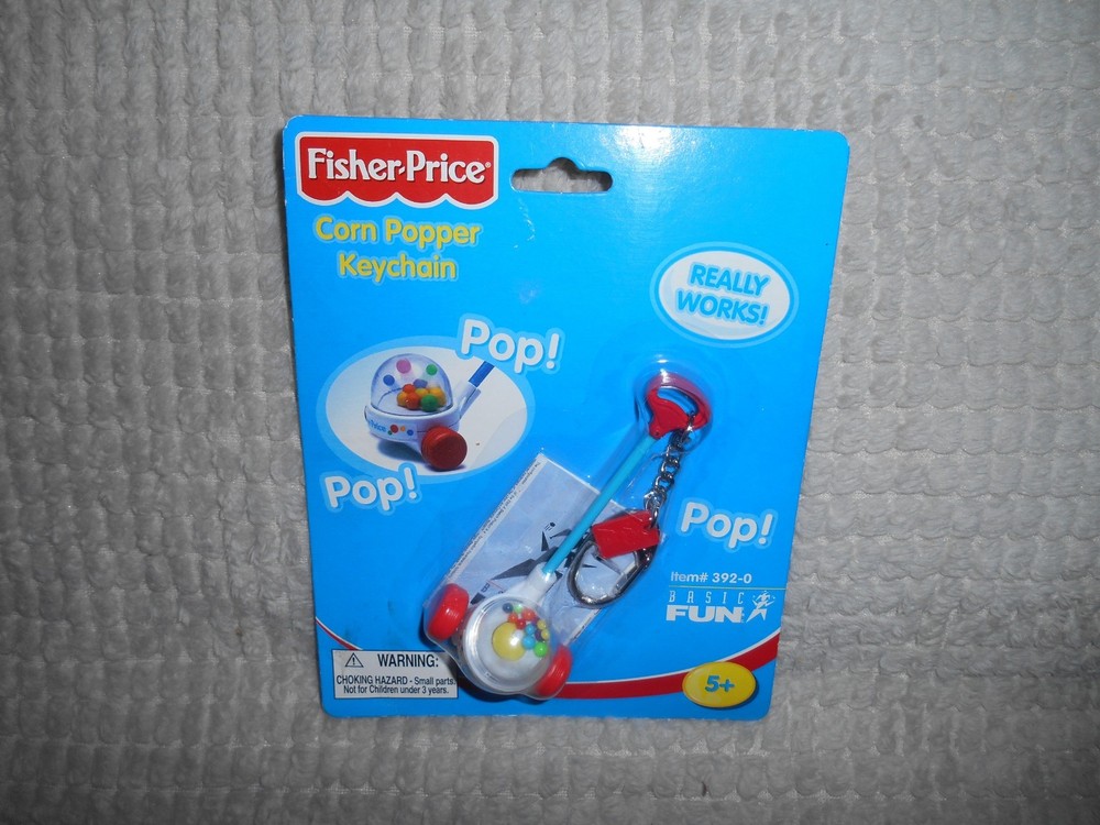 FISHER PRICE CORN POPPER KEYCHAIN BASIC FUN 2000  ITEM #392-0 Really Works NEW